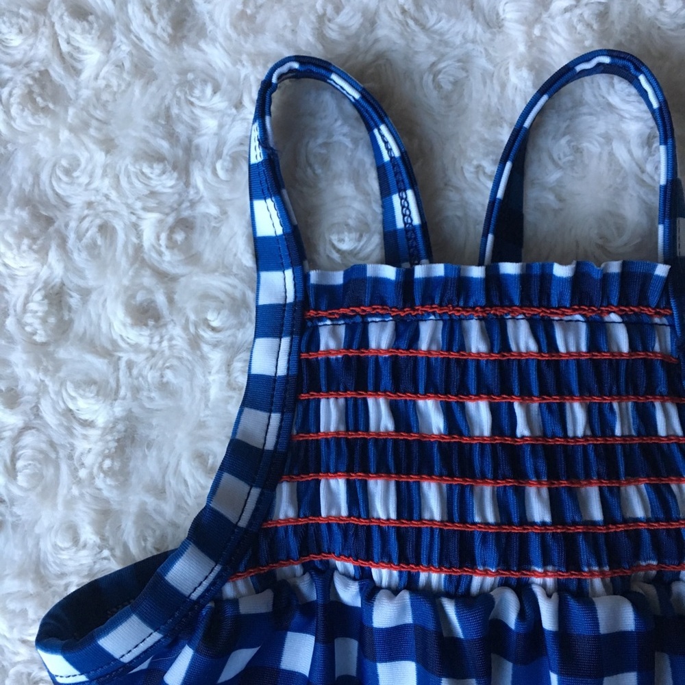 NWT Cat & Jack Navy Checkered Swimsuit